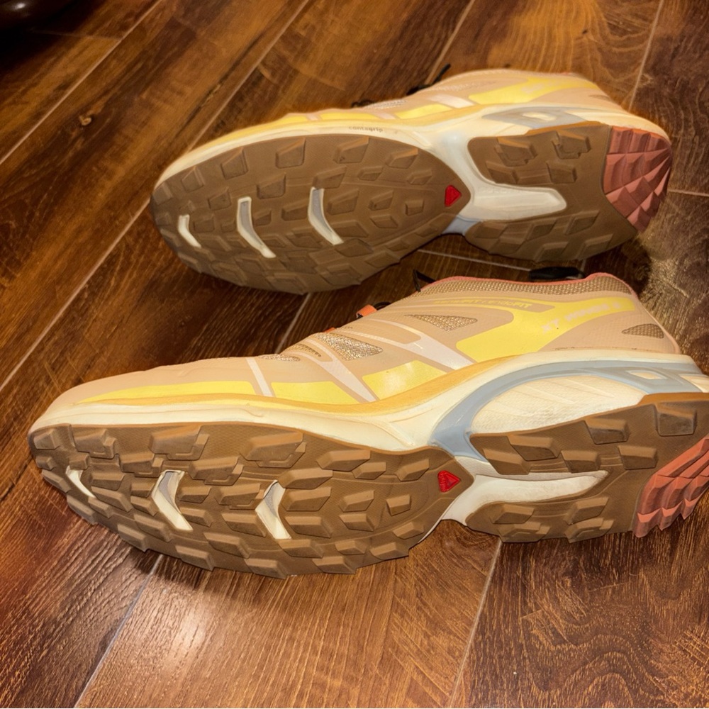 Salomon Beige and Coral XT-WINGS Trail Sneakers - Picture 6 of 10